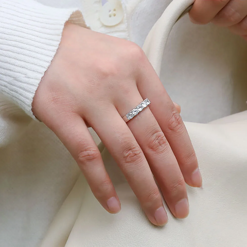 LORIELE - Bague Couronne d’Étoiles Séléné Plaqué Or 18 Carats - Diamant Moissanite 1 Carat 💎