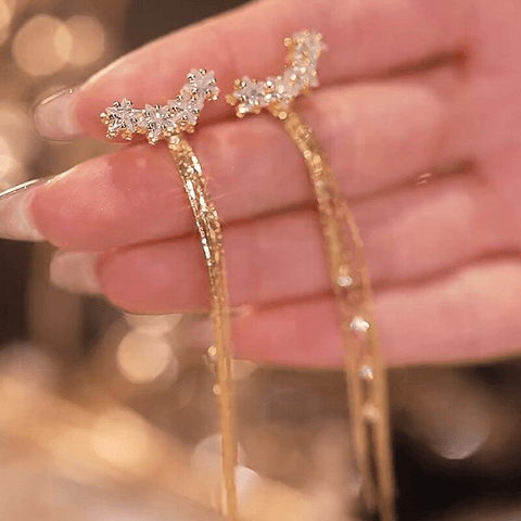 Boucles d'oreilles Etoile Pampille Plaqué Or 18 Carats Loriele™