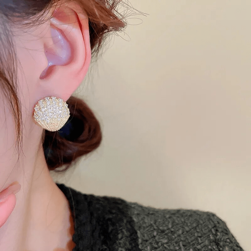 Boucles d'Oreilles Coquillage Marin Plaqué Or 18 Carats🐚
