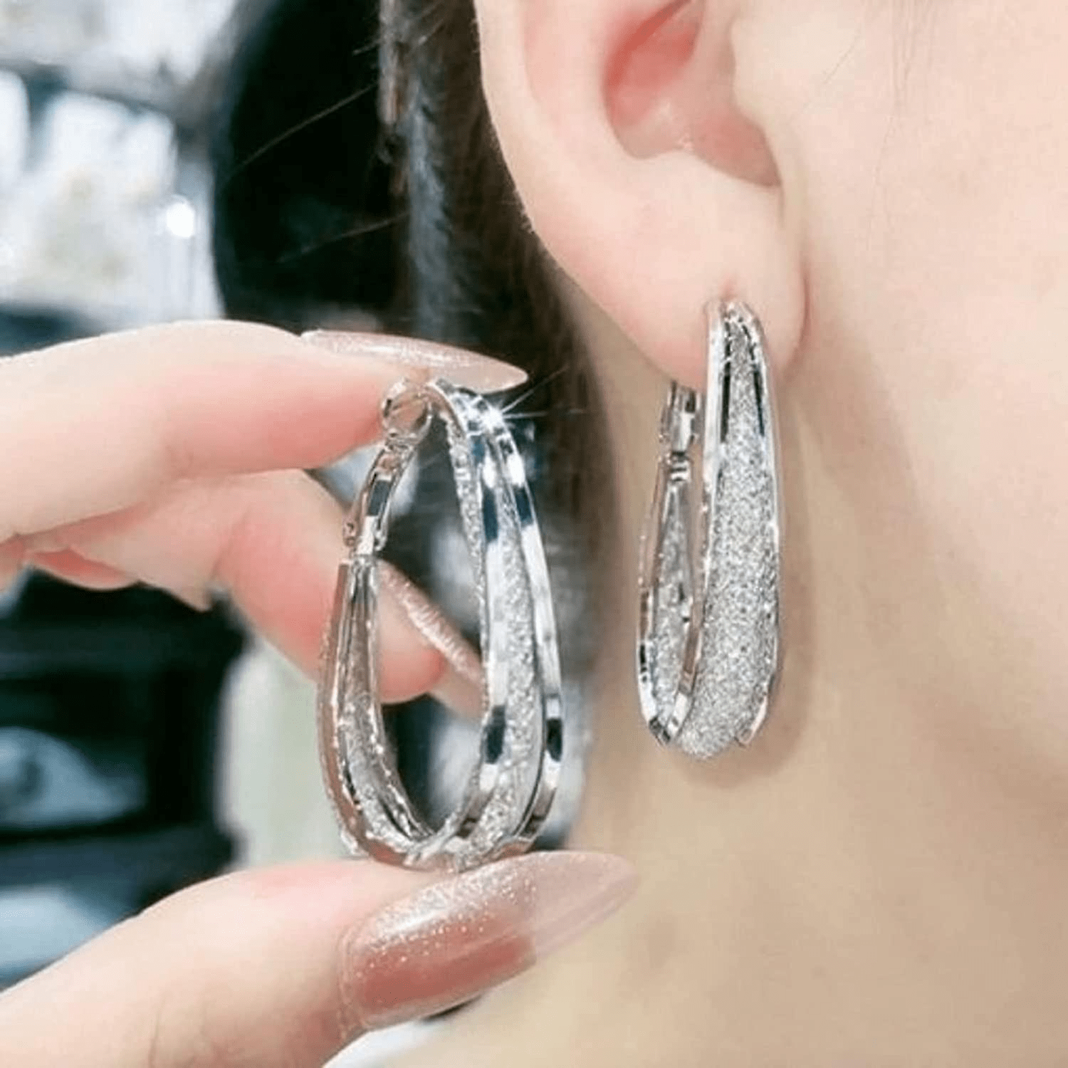 Boucles d'oreilles en maille tissée ✨ Plaqué Or 18 Carats
