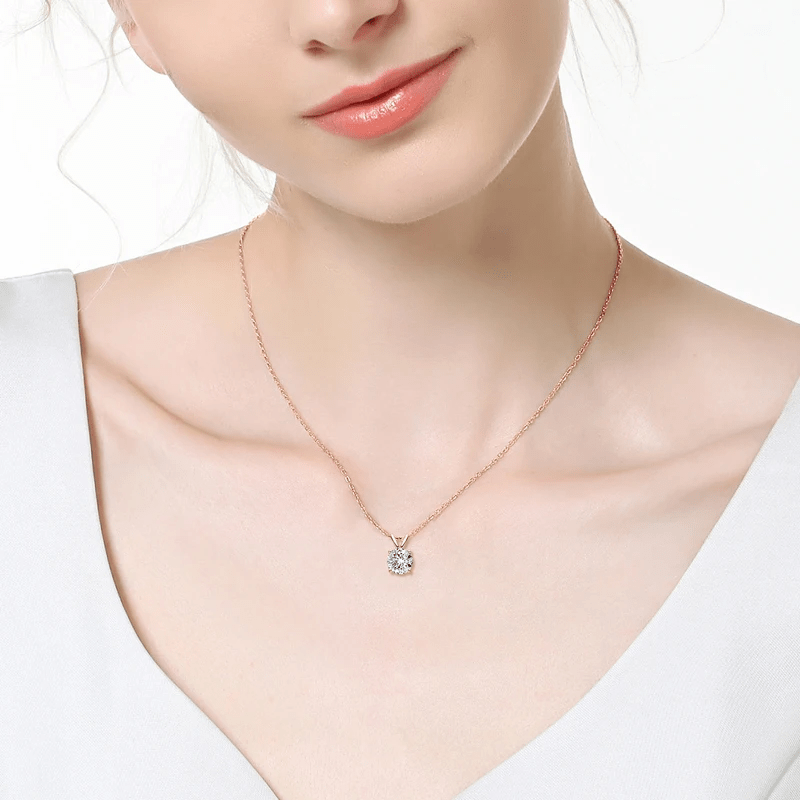 Collier Victoria Or Rose - Diamant Moissanite 1 Carats💎Loriele™