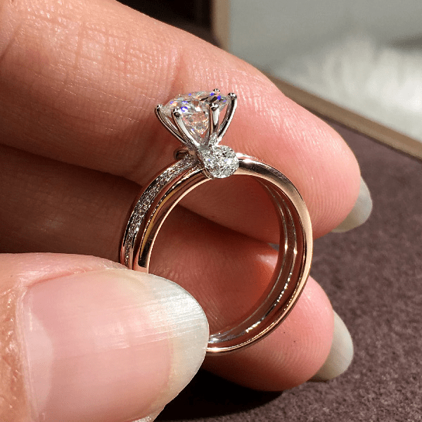 Bague solitaire Athéna Plaqué Or & Argent 925  - Diamant Moissanite 1 Carat 💎
