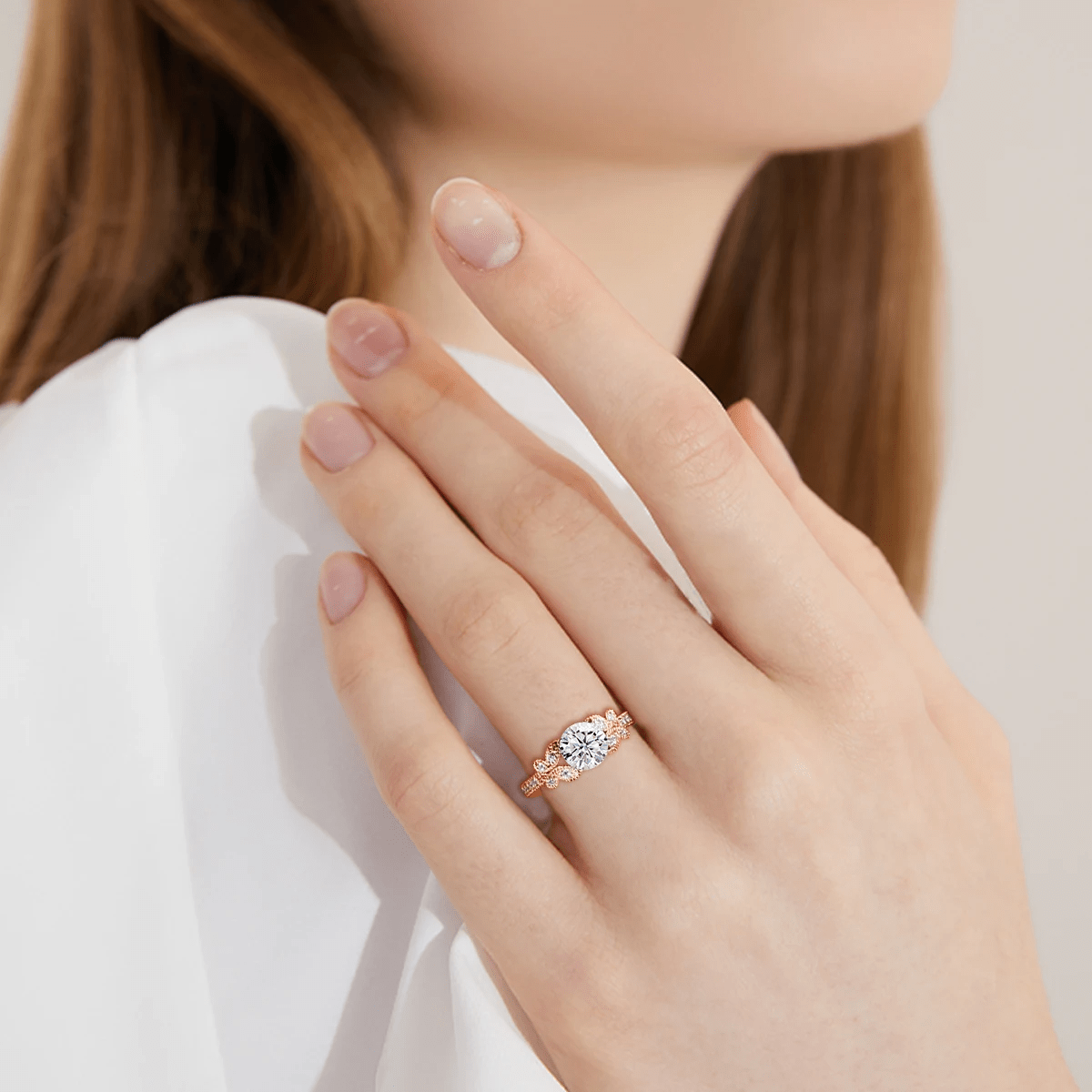 Bague Sylphide Eclat Rosé 🦋 - Diamant Moissanite 1 Carat 💎