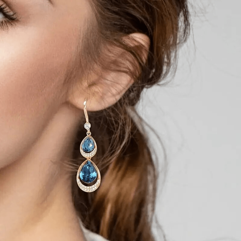 Boucles d'Oreilles Saphir Azur💠