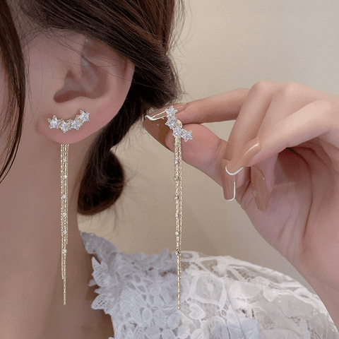 Boucles d'oreilles Etoile Pampille Plaqué Or 18 Carats Loriele™