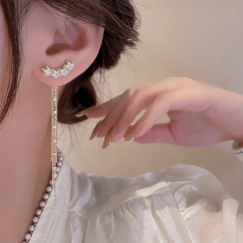 Boucles d'oreilles Etoile Pampille Plaqué Or 18 Carats Loriele™