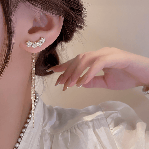Boucles d'oreilles Etoile Pampille Plaqué Or 18 Carats Loriele™