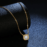 Collier Or Halo de Solstice Plaqué 18cts - Diamant Moissanite 1 Carats💎Loriele™