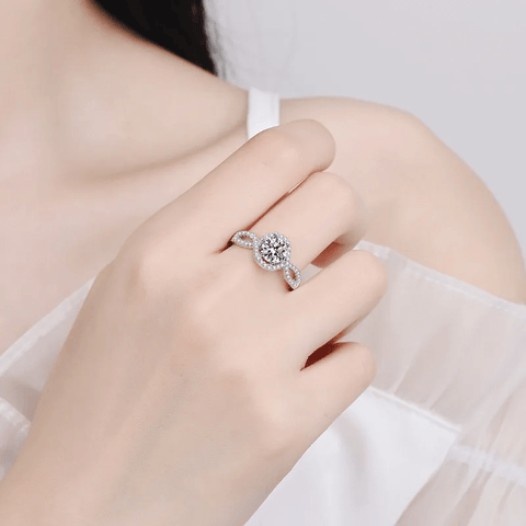 Bague Solitaire Élégance Éternelle en Argent Sterling 925  - Diamant Moissanite 1 Carat 💎Loriele™
