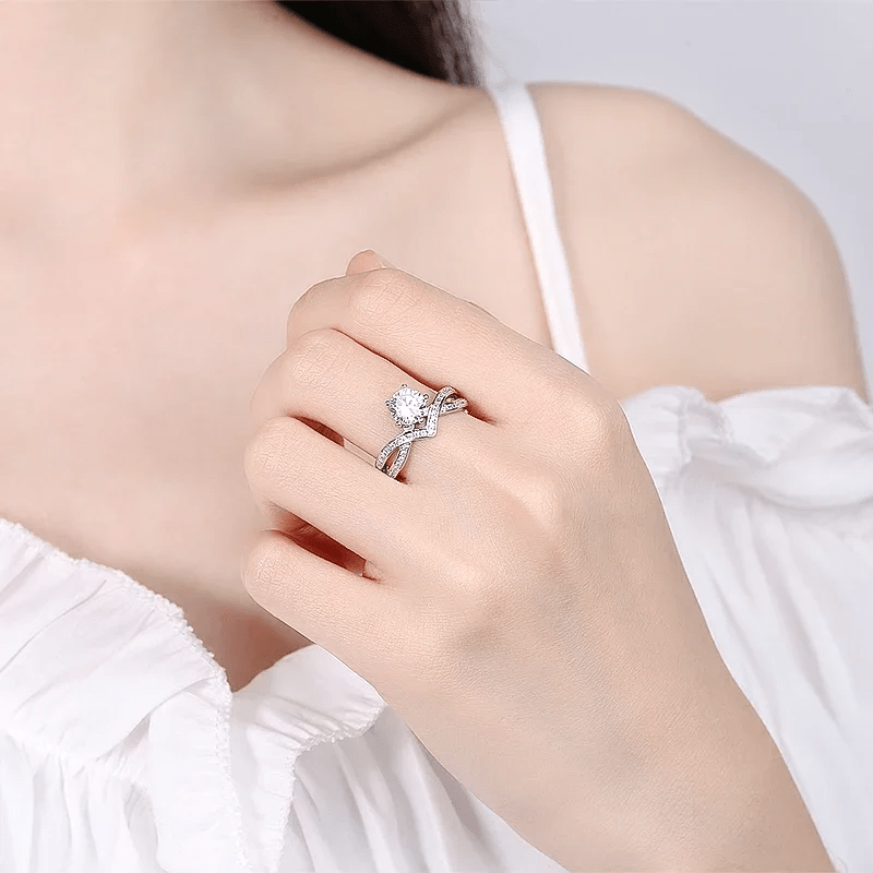 Bague Solitaire Eirlys en Argent Sterling 925  - Diamant Moissanite 1 Carat 💎