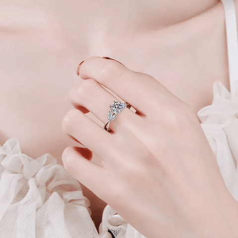 Bague Solitaire Éveil Brillant  En Argent Sterling 925 - Diamant Moissanite 1 Carat 💎Loriele™