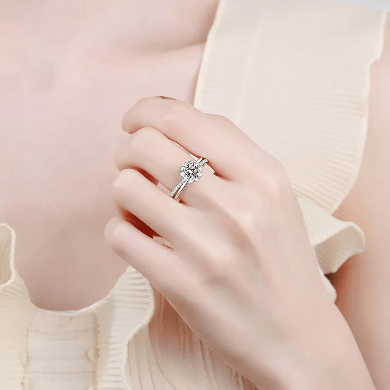 Bague Solitaire  Union Diamantée En Argent Sterling 925 - Diamant Moissanite 1 Carat 💎Loriele™