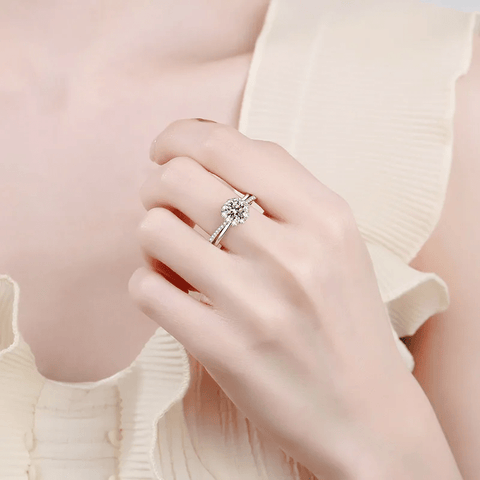 Bague Solitaire  Union Diamantée En Argent Sterling 925 - Diamant Moissanite 1 Carat 💎Loriele™