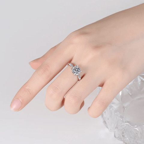 Bague Solitaire  Antares Aurore En Argent Sterling 925 - Diamant Moissanite 1 Carat 💎Loriele™