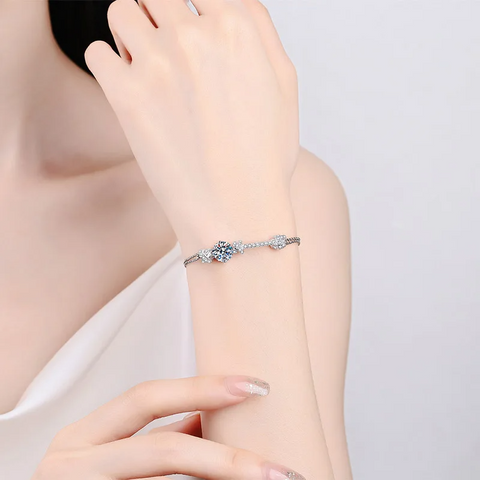 Bright Bracelet in 925 Sterling Silver with Moissanite Diamonds 💎