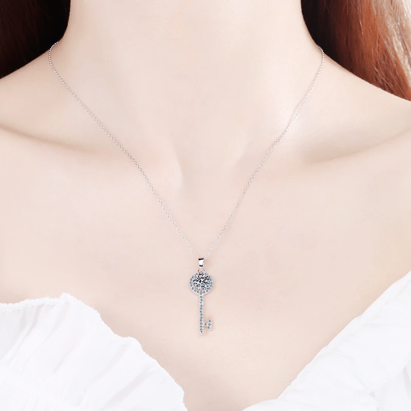 Pendentif klefki en Diamant Moissanite 💎 - Argent Sterling 925 Loriele™