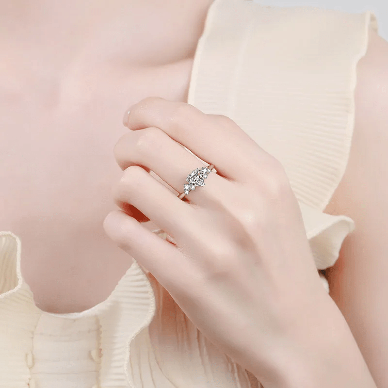 Bague Trio de Sérénité en Argent Sterling 925- Diamant Moissanite 1 Carat 💎Loriele™