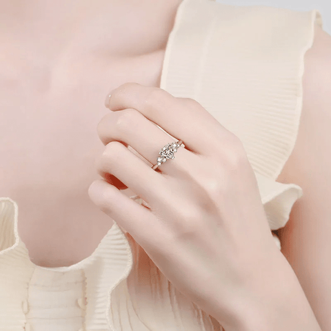 Bague Trio de Sérénité en Argent Sterling 925  - Diamant Moissanite 1 Carat 💎Loriele™