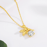 Collier Sylphide Doré 🦋 Plaqué or 18 carats - Diamant Moissanite 2 Carats💎Loriele™
