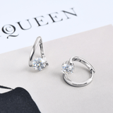 Boucles d'oreilles Chic Xmiral plaqué Or 18 Carats - Diamant 1 Carat 💎