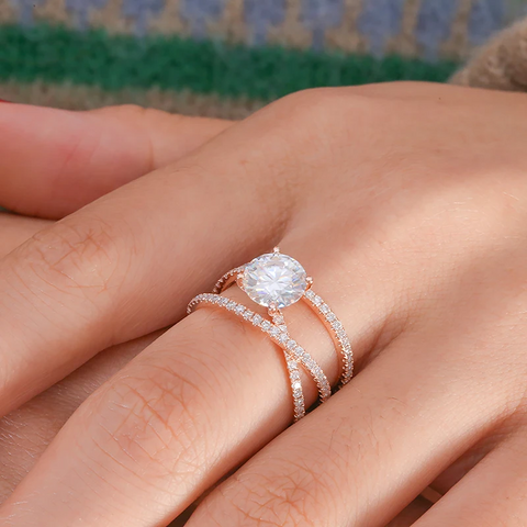 Bague Solitaire Kirin Palace en Or ROSE - Diamant Moissanite 1 Carat 💎