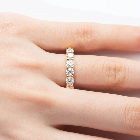 LORIELE - Bague Couronne d’Étoiles Séléné Plaqué Or 18 Carats - Diamant Moissanite 1 Carat 💎