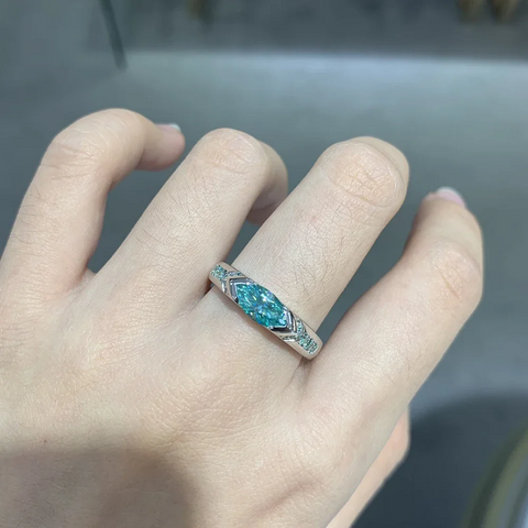 Bague Tony Émeraude en Argent Sterling 925 - Diamant Moissanite Vert 1 Carat 💎