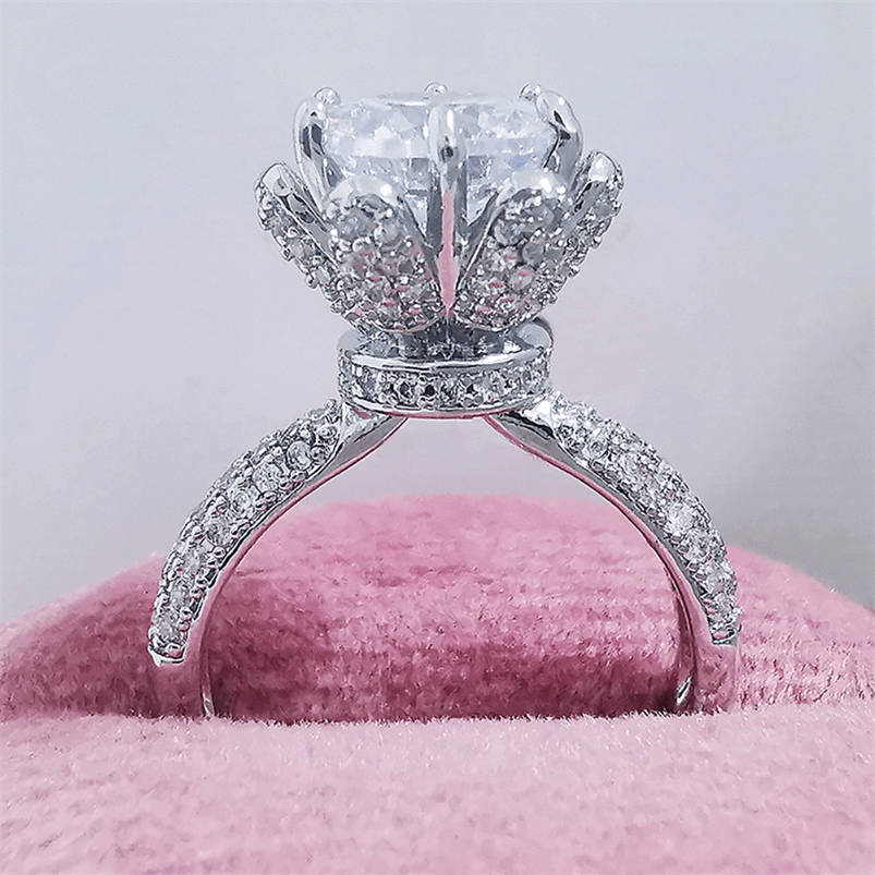 Bague Magnolia en argent sterling 925 avec Diamant 2 CARATS 💎