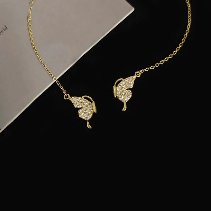 Collier Aile d'Or Aimanté serti de Zircon 💎 - Or 14K Loriele™