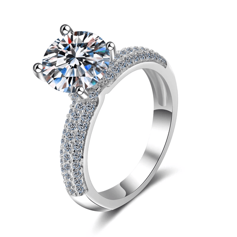 Bague Solitaire Cascade de Diamant  En Argent Sterling 925 - Diamant Moissanite 1 Carat 💎Loriele™