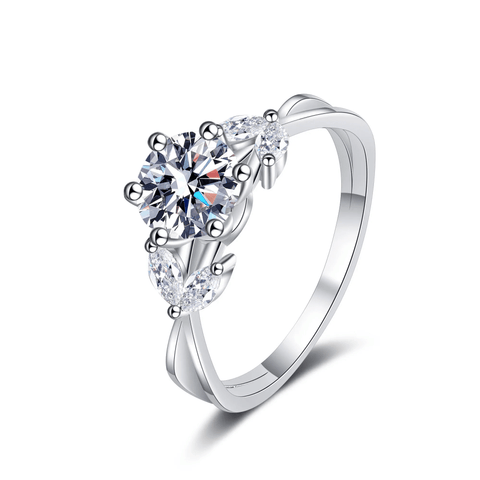 Bague Solitaire Éveil Brillant  En Argent Sterling 925 - Diamant Moissanite 1 Carat 💎Loriele™