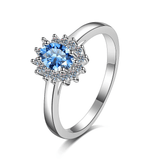 Bague Solitaire Paradis TurquoiseEn Argent Sterling 925 - Diamant Moissanite 1 Carat 💎Loriele™