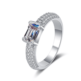 BagueÉmeraude Lueur de Flocon En Argent Sterling 925 - Diamant Moissanite 1 Carat 💎Loriele™