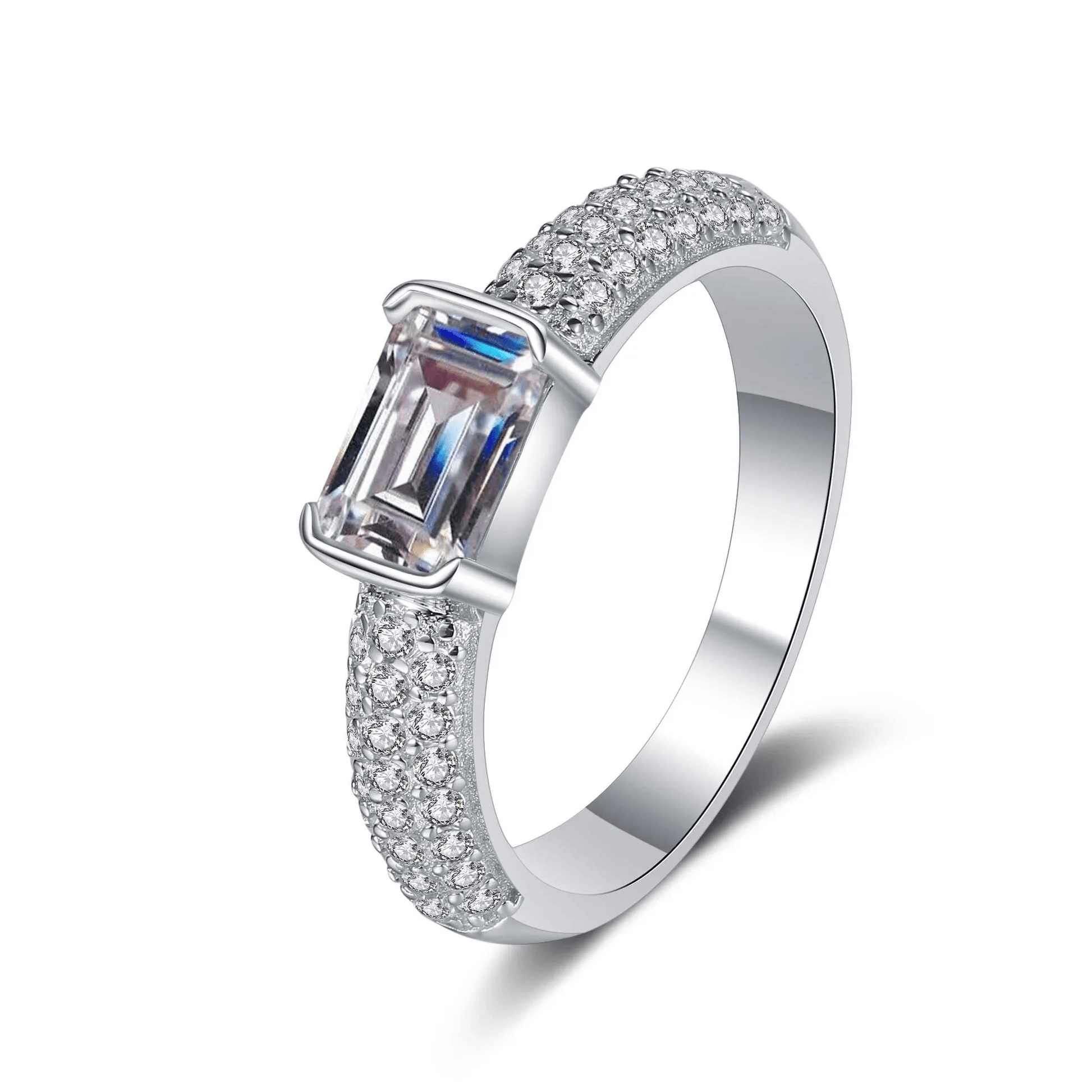 Bague  Émeraude Lueur de Flocon En Argent Sterling 925 - Diamant Moissanite 1 Carat 💎Loriele™