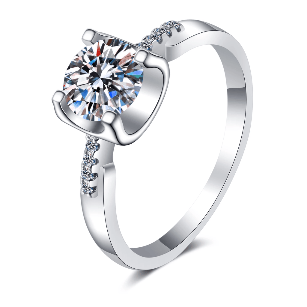 Bague Solitaire  Antares Aurore En Argent Sterling 925 - Diamant Moissanite 1 Carat 💎Loriele™