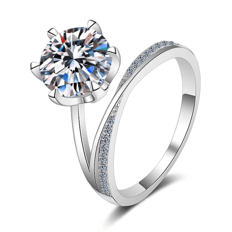Bague de l'Exil Solitaire En Argent Sterling 925 - Diamant Moissanite 1 Carat 💎Loriele™