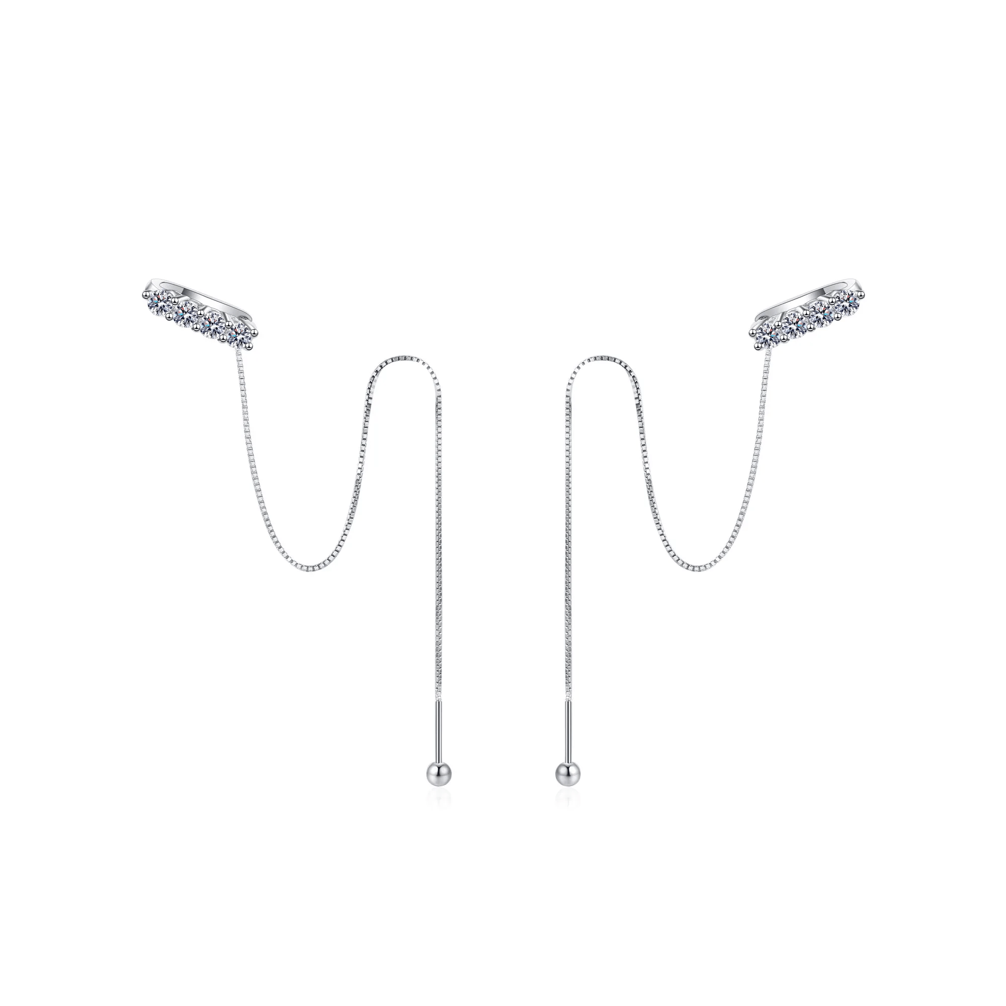 Boucles D'oreilles Chaine d'argent