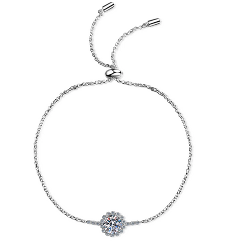 Shimmering Bracelet in 925 Sterling Silver with Moissanite Diamonds 💎