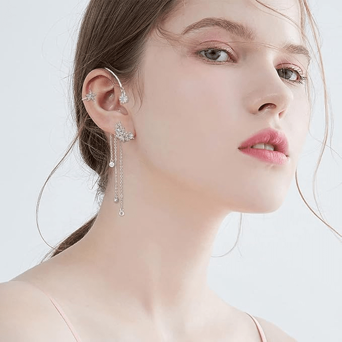 Clips d’oreilles Cascade d’Astéria💧- Zircone Cubique 💎 x2
