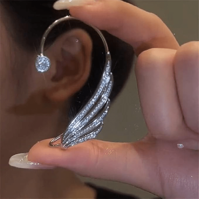 Clips d’oreilles Plume Séraphique 🪽 - Zircone Cubique 💎 x2