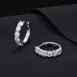 Boucles d'oreilles Créoles Cléa Cristal - Diamant Moissanite 1 Carat 💎