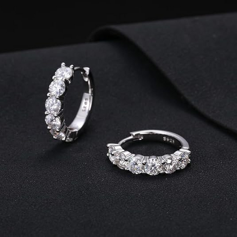 Boucles d'oreilles Créoles Cléa Cristal - Diamant Moissanite 1 Carat 💎