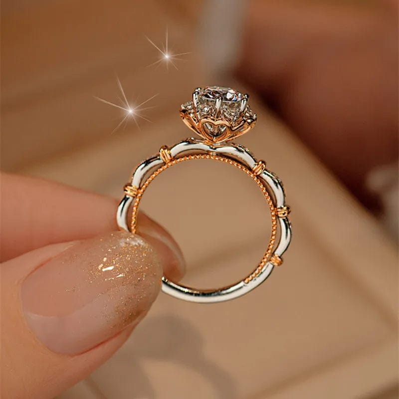 Bague Solitaire Dahlia en Argent Sterling 925 - Diamant Moissanite 1 Carat 💎