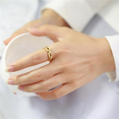 Bague Ajustable en maillons d'ore - LORIELE