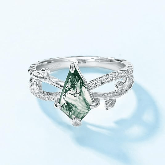 Bague Velours de Silvine Argent sterling 925 - Malachite naturelle ❇️