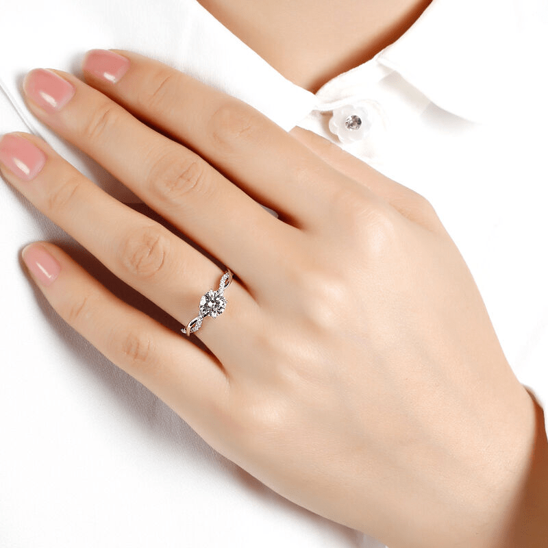 Bague Nœud du Destin En Argent Sterling 925 - Diamant Moissanite 1 Carat 💎