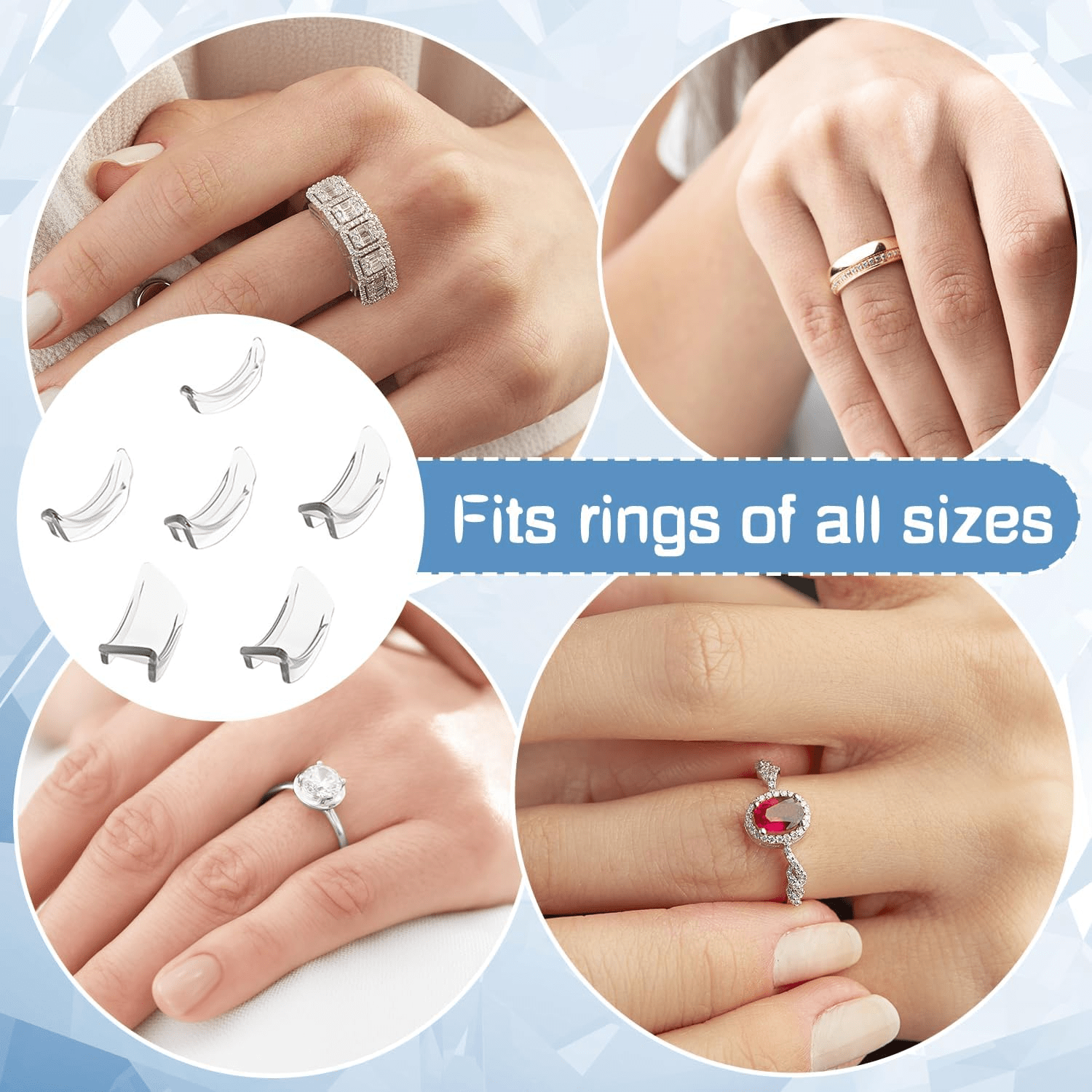 Ajusteurs Invisibles de Taille de Bague 8 Pièces 📏