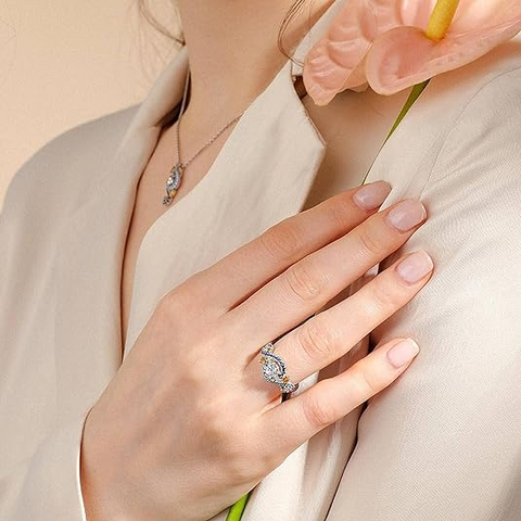 LORIELE - Bague Harmonie Astrale en Argent Sterling 925 - Diamant Moissanite 1 Carat 💎