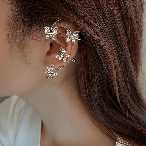 Clips d’oreilles Papillon Monarque 🦋 - Zircone Cubique 💎 x2