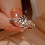 Bague Solitaire Lueur de perle En Argent Sterling 925 - Diamant Moissanite 1 Carat 💎
